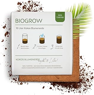 Bio Kokoserde gepresst im Quellbeutel – Biologisch abbaubare, torffreie Anzuchterde aus 100% Koko…
