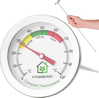 Kompostthermometer 500 mm – Edelstahl-Bodenthermometer mit 50-mm-Skala – Langstabthermometer …