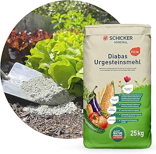 Schicker Mineral Diabas Urgesteinsmehl fein – Pulver 25 kg – Natürliches Gesteinsmehl als Bode…
