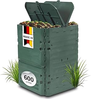 GARANTIA Thermo-King Komposter 600 Liter grün – für Gartenabfall mit isolierten Wänden – leich…