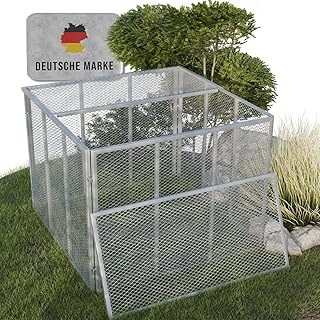 Heimfleiss® Komposter Metall 100x100x75 cm + Deckel | 750L Metallkomposter verzinkt & pulverbesc…