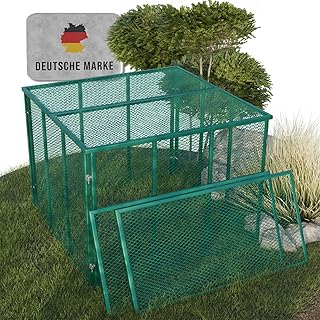 Heimfleiss® Komposter Garten Metall 100x100x75 cm + Deckel & Boden | 750L Metallkomposter verzin…