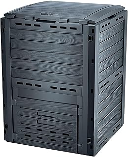 Spetebo Kunststoff Kompostierer 81 x 61 cm anthrazit – 280 Liter – Komposter mit Deckel und Entle…