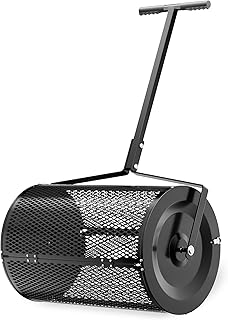 Wiltec Kompoststreuer 75 l mit 60 cm Arbeitsbreite, Düngerstreuer für Kompost, Mist u. Kalk, Ga…