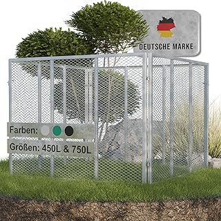 Heimfleiss® Komposter Garten 100x100x75 cm | 750L Metallkomposter verzinkt & pulverbeschichtet |…