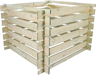 Komposter aus Holz 100x100x70cm, 480l Fassungsvermögen, Stecksystem Bausatz, kesseldruckimprägn…