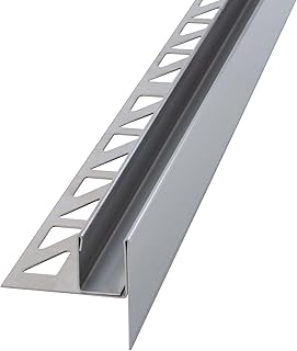 Gefällekeil Dusche 98cm, Höhe 19mm, Rechts Silber U-Profil zur Glasaufnahme für ebenerdige Dus…