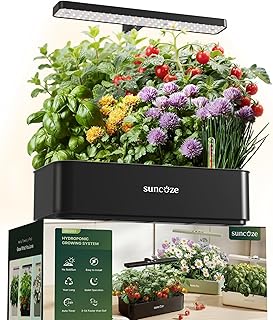 SUNCOZE Hydroponisches Anzuchtsystem, Smart Garden 12Pods, Indoor Kräutergarten Set mit LED-Wach…