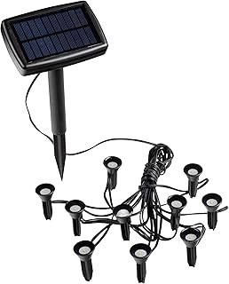 Spetebo LED Solar Pflanzenstrahler klein – 10er Set – Mini Solarleuchten mit Erdspieß – Garten B…