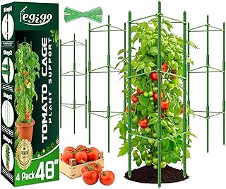 Tomaten Rankhilfe 4 Stück 120 cm, Rankhilfe Tomaten Verstellbarer Tomatenturm aus kunststoffbesc…