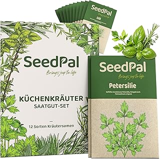SeedPal Kräutersamen Set – 12 Beliebte Küchenkräuter für Küche & Balkon | 12 Kräutersorten …