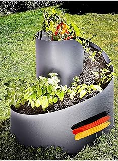 Novaliv Kräuterspirale Kunststoff I 80cmxØ80cm I Anthrazit I Kräuterbeet Erdbeerturm Kräuters…