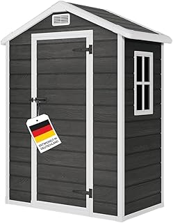 STEELSØN Novara Gerätehaus – Gartenschuppen mit Satteldach & Fenster – Gartenhaus 202x103x1…