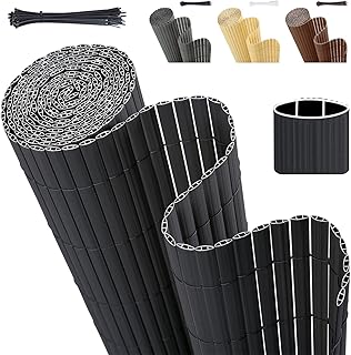 Sekey PVC Sichtschutzmatte 80x500cm Doppelte Verstärkung Innen, Balkon Sichtschutz mit Kabelbind…