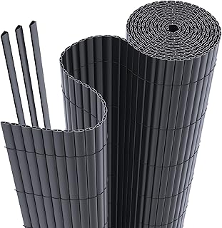 interGo PVC Sichtschutzmatte Sichtschutzzaun Privatsphäre Wetterfest für Garten, Balkon und Ter…