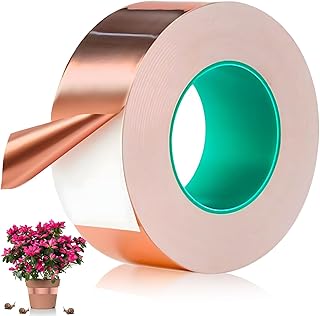 Kupferband Gegen Schnecken, 50mm x 25m Schneckenzaun Schneckenschutz für Hochbeet Pflanzen, Beid…