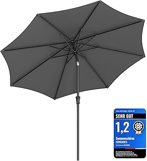 SONGMICS Gartenschirm Ø 300 cm, Marktschirm, UV-Schutz bis UPF 50+, Terrassenschirm klappbar mit…