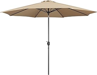 Yaheetech Φ 326,5 cm Sonnenschirm mit Kurbel, Groß Balkonschirm Gartenschirm Neigbar & Knickbar…