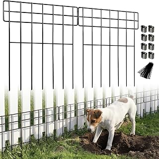 Thealyn 10er Set Metall-Gartenzaun, dekorativer Beetzzaun 43 cm H x 33 cm B, Gesamtlänge 3,3 m, …
