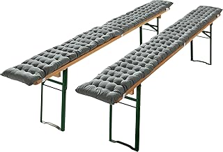 REDBEST Bierbank-Auflage, Sitzauflage Bierzeltgarnitur gepolstert 2er-Pack grau Größe 25×220 cm…