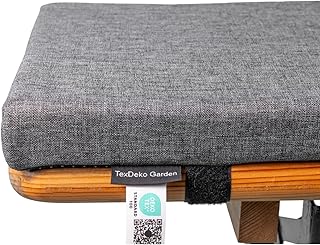 TexDeko® Ecolen Bierbankauflage gepolstert 220x25x4 cm XL Grau | Outdoor Sitzpolster für Bierze…