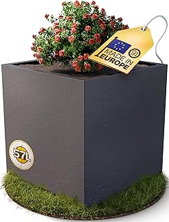Ondis24 Pflanzkübel Vulkan Pierre 50, Blumentopf 50 x 50 cm, Garten Blumenkübel, Schiefer Optik…