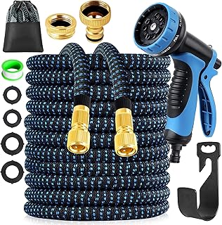 Gartenschlauch Flexibel – 15M Wasserschlauch Flexibel mit Verbinder aus Messing, Upgraded Gartens…