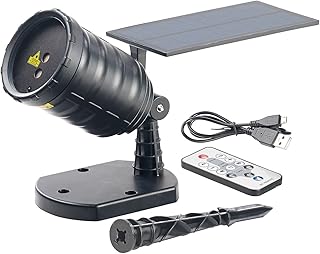 Lunartec Gartenlaser: Solar-Laser-Projektor mit Akku, Sternenregen-Lichteffekt, Timer, IP65 (Sola…