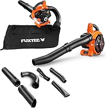 FUXTEC Benzin Laubsauger 4in1 FX-LBS126 2-Takt Laubbläser & Laubhäcksler inkl. 2Blasrohre & 45l…