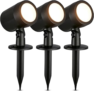 BRILONER – 3er Set LED Strahler Außen mit Stecker, Spritzwasserschutz, warmweiße Lichtfarbe, Au…