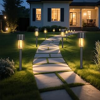 Hqynss Solarleuchten für Garten, 12 Stück Solarlampen für außen IP65 Wasserdichte Gartenbeleu…