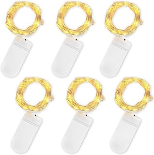 Jsdoin LED Mini Lichterkette mit Batterie, 6x20er Micro Lichterkette außen Batterie, 2M DIY klei…