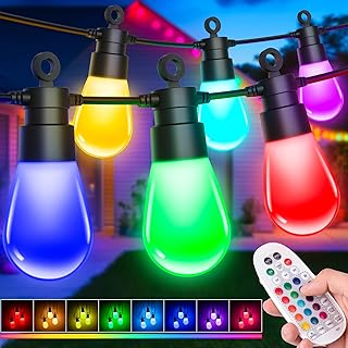 LED Lichterkette Außen Strom Weihnachten – 21M Bunt RGB Farbwechsel Glühbirnen IP65 Wetterfest …