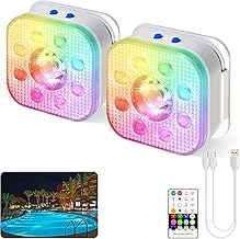 HL Poolbeleuchtung Unterwasser Licht mit Fernbedienung,RGB Pool Lichter Schwimmend, Pool Magnetic…