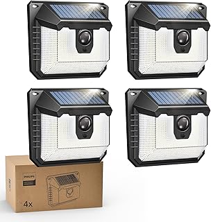 Philips Solarlampe Außen mit Bewegungsmelder, 120 LEDs Solarbetriebene Außen-Sicherheitsleuchte…