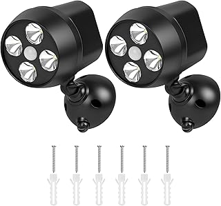 URAQT Bewegungsmelder für Aussen, 2er-Pack 600LM LED Sicherheitsleuchte Batteriebetrieben Aussen…