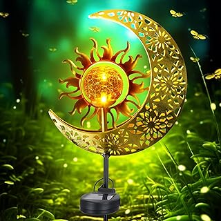 GIACOMO Mond Solarlampen für außen Garten, Feenweglicht für Außen Gartendeko Terassendeko, Ga…