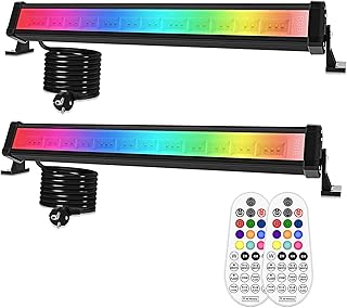 MEIHUA 42W RGB Strahler Außen 10 Farben 6 Helligkeit 30 Modi IP66 Wasserdicht Wallwasher LED Bar…