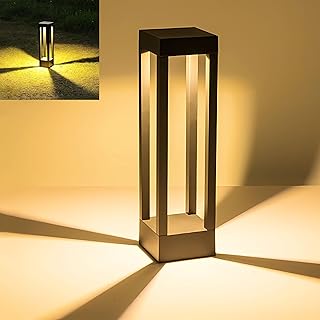 Pageone LED Wegeleuchten Außen 10W, 40CM Wegbeleuchtung Aussen Schwarz | Pollerleuchte Standleuc…
