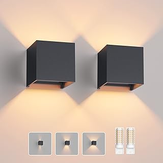Klighten 2 Stücke Aussenlampe mit Austauschbarer G9 LED Lampe Warmweiß 3000K, Aluminium LED Wan…