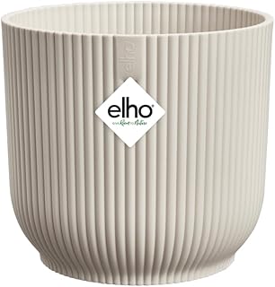 elho Vibes Fold Rund 16cm Blumentopf – Linen White | ∅ 16.143 x H 14.784 cm | für den Innenber…