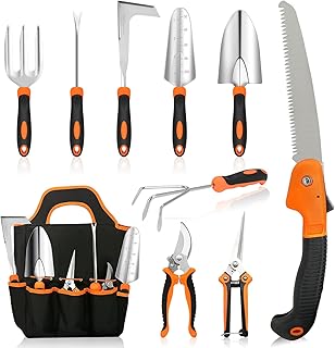 Gartenwerkzeug Set, 10 Stück Heavy Duty Gartengeräte Set, Gartenset Werkzeug für Gartenarbeit,…