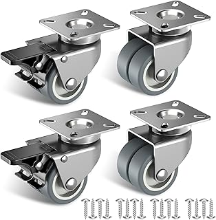 50mm Möbelrollen mit bremse – 4er Set Schwerlastrollen (2 mit Bremsen und 2 ohne) – Strandkorbro…