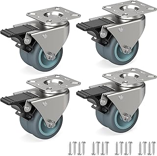 RAVN HAMAN 4er Set Möbelrollen 50 mm – Schwerlastrollen mit Bremse bis 100 kg pro Rad – Doppelro…