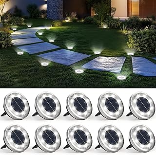 Solpex 10 Stück Solar Bodenleuchten Aussen, 8 LEDS Solarlampen für Außen Garten, Wasserdichte …