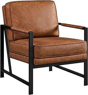 Yaheetech Retro Sessel Stuhl Lehnstuhl Relaxsessel mit Rückenlehne Einzelsessel mit Metallrahmen…