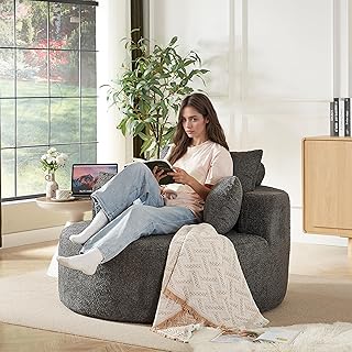 Muskel Chenille Schaumstoff Einzelsessel, Flauschiger Lounge Sessel ohne Montage, modernes Schlaf…