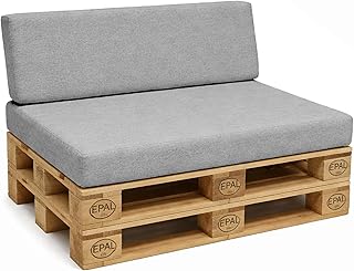 POKAR Palettenkissen Palettenauflagen mit abnehmbarem Bezug Palettenmöbel Palettensofa 2er Set: …