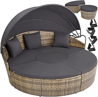 tectake® Lounge Muschel Sonneninsel Outdoor wetterfest, Gartenmuschel, Sonnenliege 2 Personen un…