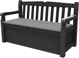 Keter Sitzbank Eden für Balkon und Garten, Gartenbank mit integrierter Kissenbox mit 265 l Staur…